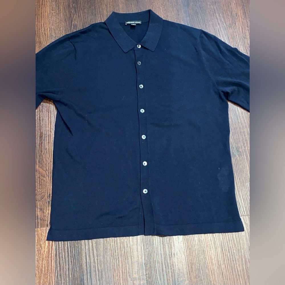 James Perse Navy Polo Sweater